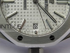 Royal Oak 37mm 15450 SS APSF 1:1 Best Edition Silver Textured Dial on SS Bracelet SA3120 Super Clone