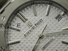 Royal Oak 37mm 15450 SS APSF 1:1 Best Edition Silver Textured Dial on SS Bracelet SA3120 Super Clone