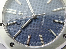 Royal Oak 37mm 15450 SS APSF 1:1 Best Edition Blue Textured Dial on SS Bracelet SA3120 Super Clone