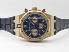 Royal Oak Chrono 26331ST RG IPF 1:1 Best Edition Blue Dial rose gold subdial on Blue Leather Strap A7750
