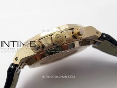 Royal Oak Chrono 26331ST RG IPF 1:1 Best Edition Blue Dial rose gold subdial on Blue Leather Strap A7750