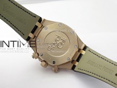 Royal Oak Chrono 26331ST RG IPF 1:1 Best Edition Blue Dial rose gold subdial on Blue Leather Strap A7750