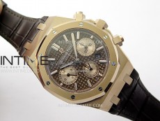 Royal Oak Chrono 26331ST RG IPF 1:1 Best Edition Gray Dial rose gold subdial on Blue Leather Strap A7750