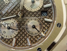 Royal Oak Chrono 26331ST RG IPF 1:1 Best Edition Gray Dial rose gold subdial on Blue Leather Strap A7750