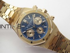 Royal Oak Chrono 26331ST RG IPF 1:1 Best Edition Blue Dial rose gold subdial on SS Bracelet A7750