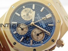 Royal Oak Chrono 26331ST RG IPF 1:1 Best Edition Blue Dial rose gold subdial on SS Bracelet A7750