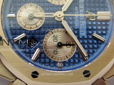Royal Oak Chrono 26331ST RG IPF 1:1 Best Edition Blue Dial rose gold subdial on SS Bracelet A7750