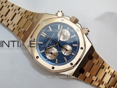 Royal Oak Chrono 26331ST RG IPF 1:1 Best Edition Blue Dial rose gold subdial on SS Bracelet A7750