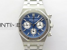 Royal Oak Chrono 26331ST SS IPF 1:1 Best Edition Blue Dial Silver subdial on SS Bracelet A7750