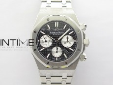 Royal Oak Chrono 26331ST SS IPF 1:1 Best Edition Black Dial Silver subdial on SS Bracelet A7750
