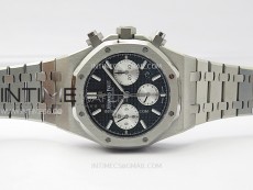 Royal Oak Chrono 26331ST SS IPF 1:1 Best Edition Black Dial Silver subdial on SS Bracelet A7750