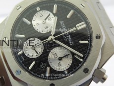 Royal Oak Chrono 26331ST SS IPF 1:1 Best Edition Black Dial Silver subdial on SS Bracelet A7750