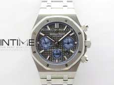 Royal Oak Chrono 26331ST SS IPF 1:1 Best Edition Black Dial Blue subdial on SS Bracelet A7750