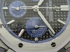 Royal Oak Chrono 26331ST SS IPF 1:1 Best Edition Black Dial Blue subdial on SS Bracelet A7750