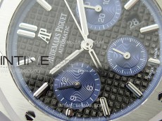 Royal Oak Chrono 26331ST SS IPF 1:1 Best Edition Black Dial Blue subdial on SS Bracelet A7750