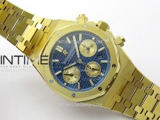 Royal Oak Chrono 26331ST YG IPF 1:1 Best Edition Blue Dial Gold subdial on SS Bracelet A7750