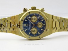 Royal Oak Chrono 26331ST YG IPF 1:1 Best Edition Blue Dial Gold subdial on SS Bracelet A7750