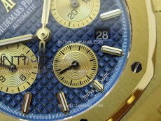 Royal Oak Chrono 26331ST YG IPF 1:1 Best Edition Blue Dial Gold subdial on SS Bracelet A7750