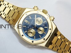 Royal Oak Chrono 26331ST YG IPF 1:1 Best Edition Blue Dial Gold subdial on SS Bracelet A7750