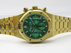 Royal Oak Chrono 26331ST YG IPF 1:1 Best Edition Green Dial Green subdial on SS Bracelet A7750