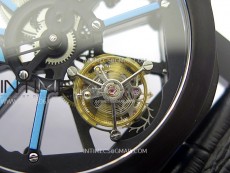 Octo 102910 PVD AXF Best Edition Blue Skeleton Dial on Black Leather Strap Asian BVL206 Tourbillon Movement