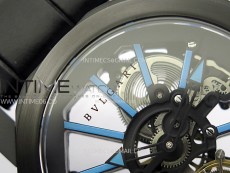 Octo 102910 PVD AXF Best Edition Blue Skeleton Dial on Black Leather Strap Asian BVL206 Tourbillon Movement