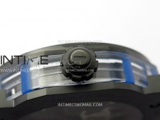 Octo 102910 PVD AXF Best Edition Blue Skeleton Dial on Black Leather Strap Asian BVL206 Tourbillon Movement