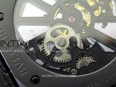 Octo 102910 PVD AXF Best Edition Blue Skeleton Dial on Black Leather Strap Asian BVL206 Tourbillon Movement