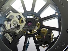 Octo 102910 PVD AXF Best Edition Blue Skeleton Dial on Black Leather Strap Asian BVL206 Tourbillon Movement