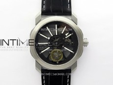 Octo 102910 SS AXF Best Edition Skeleton Dial on Black Leather Strap Asian BVL206 Tourbillon Movement