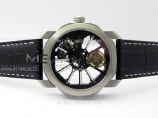 Octo 102910 SS AXF Best Edition Skeleton Dial on Black Leather Strap Asian BVL206 Tourbillon Movement