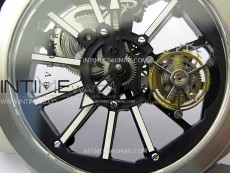 Octo 102910 SS AXF Best Edition Skeleton Dial on Black Leather Strap Asian BVL206 Tourbillon Movement