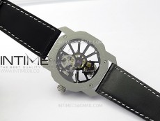 Octo 102910 SS AXF Best Edition Skeleton Dial on Black Leather Strap Asian BVL206 Tourbillon Movement