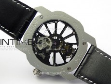 Octo 102910 SS AXF Best Edition Skeleton Dial on Black Leather Strap Asian BVL206 Tourbillon Movement