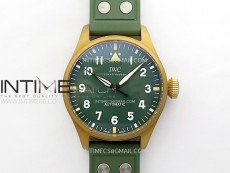 Big Pilot IW329702 Bronze M+F 1:1 Best Edition Green Dial on Green Rubber Strap SEIKO 8N-24