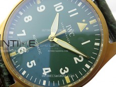 Big Pilot IW329702 Bronze M+F 1:1 Best Edition Green Dial On Brown Leather Strap SEIKO 8N-24