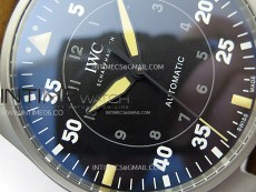 Big Pilot IW329701 Ti M+F 1:1 Best Edition Black Dial on Brown Leather Strap SEIKO 8N-24