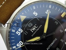 Big Pilot IW329701 Ti M+F 1:1 Best Edition Black Dial on Brown Leather Strap SEIKO 8N-24