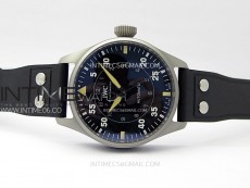 Big Pilot IW329701 SS M+F 1:1 Best Edition Black Dial on Black Rubber Strap SEIKO 8N-24