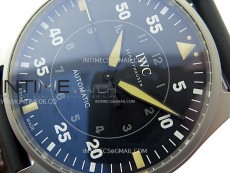 Big Pilot IW329701 SS M+F 1:1 Best Edition Black Dial on Black Rubber Strap SEIKO 8N-24