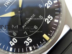 Big Pilot IW329701 SS M+F 1:1 Best Edition Black Dial on Black Rubber Strap SEIKO 8N-24