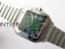 Santos de Cartier 40mm SS 2018 BVF 1:1 Best Edition Green Dial on SS SmartLinks Bracelet MIYOTA 9015(Free Leather Strap)