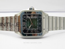 Santos de Cartier 40mm SS 2018 BVF 1:1 Best Edition Green Dial on SS SmartLinks Bracelet MIYOTA 9015(Free Leather Strap)