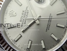 DateJust 41mm 126334 904 SS ARF 1:1 Best Edition Silver Dial Sticks Markers on Jubilee Bracelet SH3235