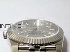 DateJust 41mm 126334 904 SS ARF 1:1 Best Edition Silver Dial Sticks Markers on Jubilee Bracelet SH3235