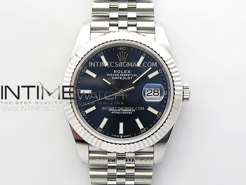 DateJust 41mm 126334 904 SS WF 1:1 Best Edition Blue Dial Sticks Markers on Jubilee Bracelet SH3235