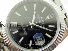 DateJust 41mm 126334 904 SS ARF 1:1 Best Edition Black Dial Sticks Markers on Jubilee Bracelet SH3235