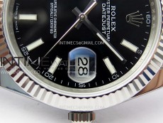 DateJust 41mm 126334 904 SS ARF 1:1 Best Edition Black Dial Sticks Markers on Jubilee Bracelet SH3235