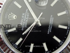 DateJust 41mm 126334 904 SS ARF 1:1 Best Edition Black Dial Sticks Markers on Jubilee Bracelet SH3235