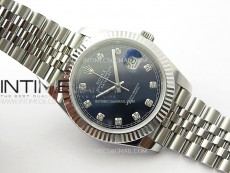 DateJust 41mm 126334 904 SS ARF 1:1 Best Edition Blue Dial Diamonds Markers on Jubilee Bracelet SH3235